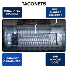 TacoNets 5mm bungee detail highlighting extra strength and flexibility.