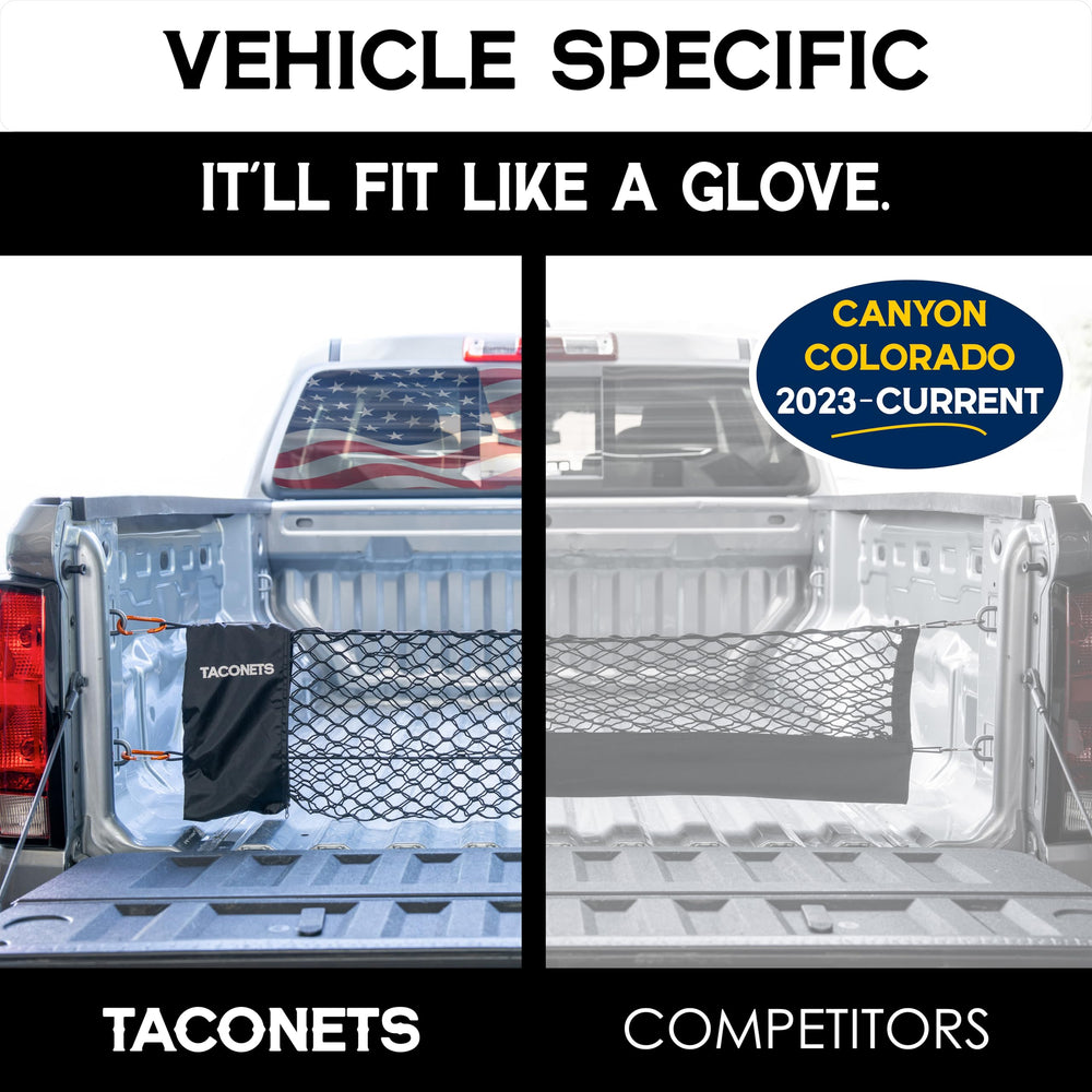 TacoNets heavy-duty carabiners secured to the net for reliable tie-off.