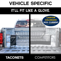 TacoNets heavy-duty carabiners secured to the net for reliable tie-off.