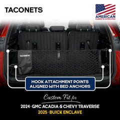 TacoNets integrated storage bag keeps small items organized and within reach.