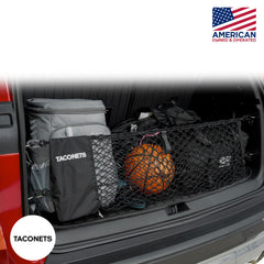 TacoNets envelope cargo net enhances trunk organization for gear and equipment.