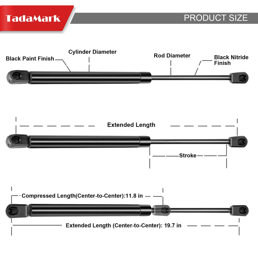 TadaMark C16-08260 gas strut assembly closeup shows robust cylinder and mounting