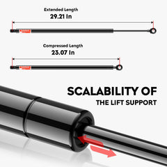 TadaMark rear hatch shocks installed on left and right for balanced operation