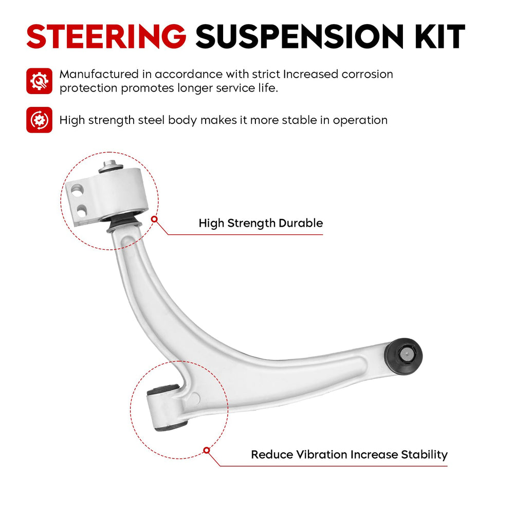 TadaMark front right lower control arm kit with ball joint for Malibu, improves ride quality.