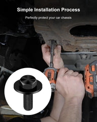 Package includes four bolts with gasket for skid plate set