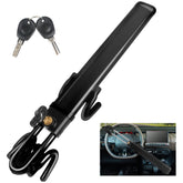 TAEYONK steering lock demonstrates universal fit for many vehicle models.