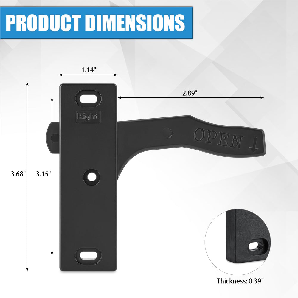 TAGLLY square latch component ready for quick RV closure.