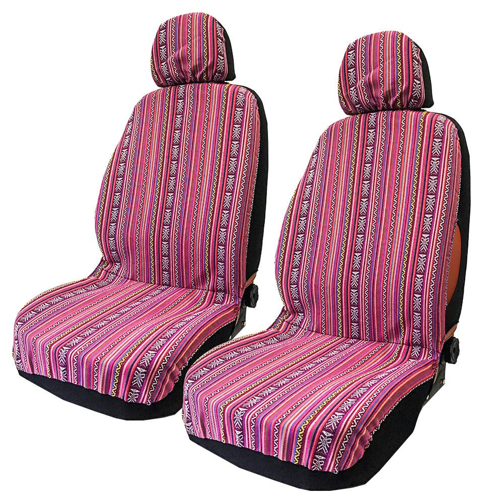 TAGMORE pink seat cover with hippie boho stripes enhances style while protecting upholstery