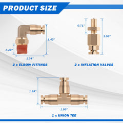 Taiidaues brass inflation valve for easy manual adjustments.