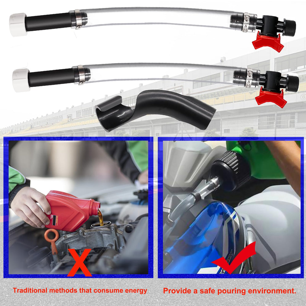 Flexible bendable hose fits tight engine compartments for quick installation.