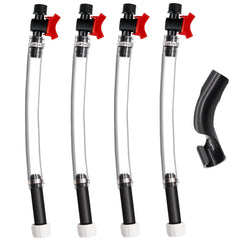 Taiss racing fuel jug hose with ball valve for precise fuel control during refueling.