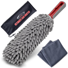 TAKAVU car duster interior with 360-degree microfiber fingers for fast dust pickup