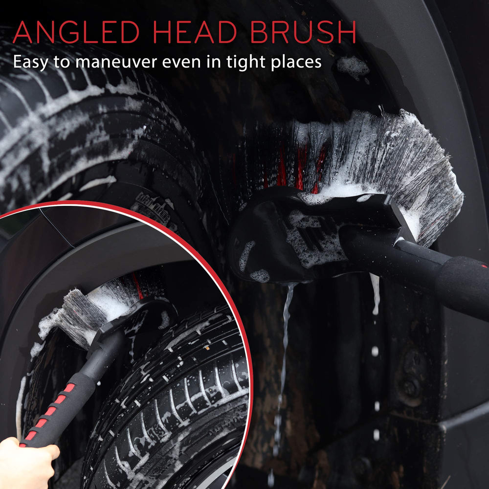 TAKAVU tire sidewall cleaning shows gentle, thorough dirt removal without scratching.