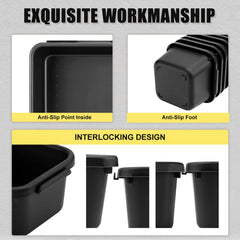 Takytao 60pcs toolbox organizer tray durable plastic in black for long-lasting use