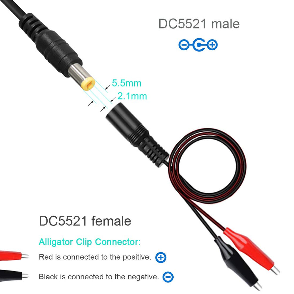 Dual alligator clips connector for flexible, quick battery connections