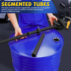 TALFIT drum pump operates without electricity for portable use