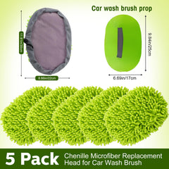 Tallew chenille scratch-free replacement head in green designed to protect paint