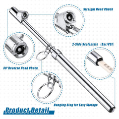 Tallew dual-head chucks close-up showing inner wheel reach design for hard-to-reach valves.
