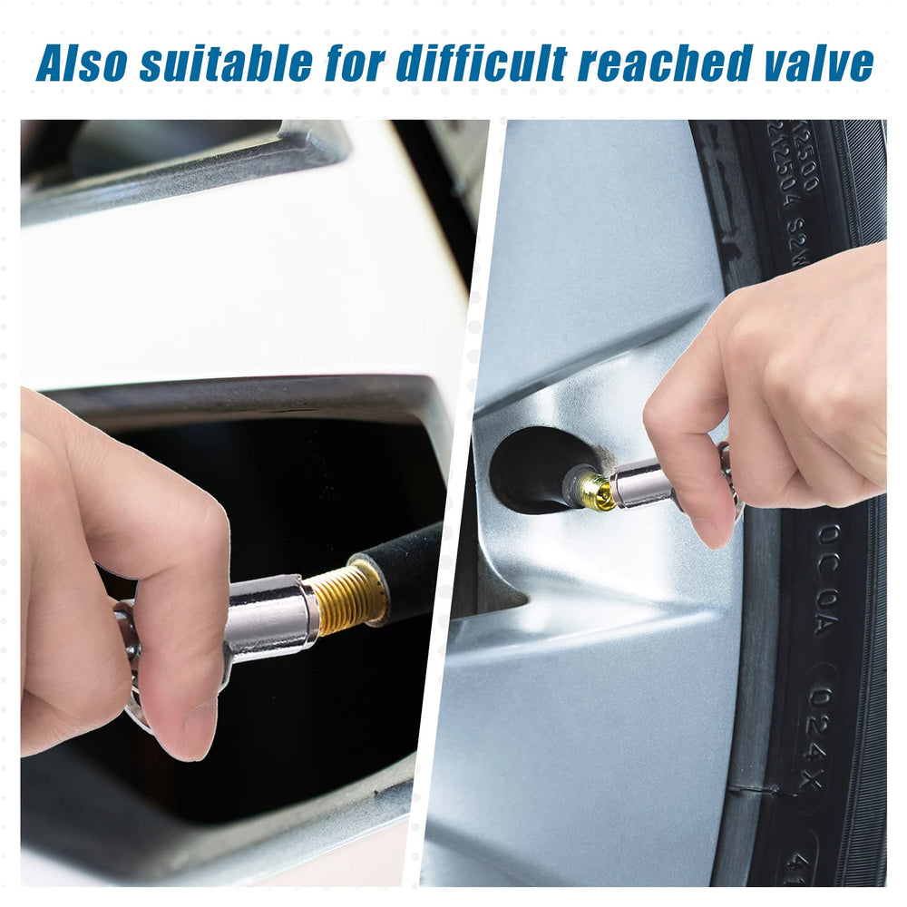 Tallew gauge with hanging ring for easy garage or car storage.