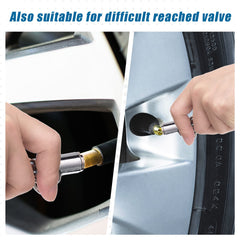 Tallew gauge with hanging ring for easy garage or car storage.