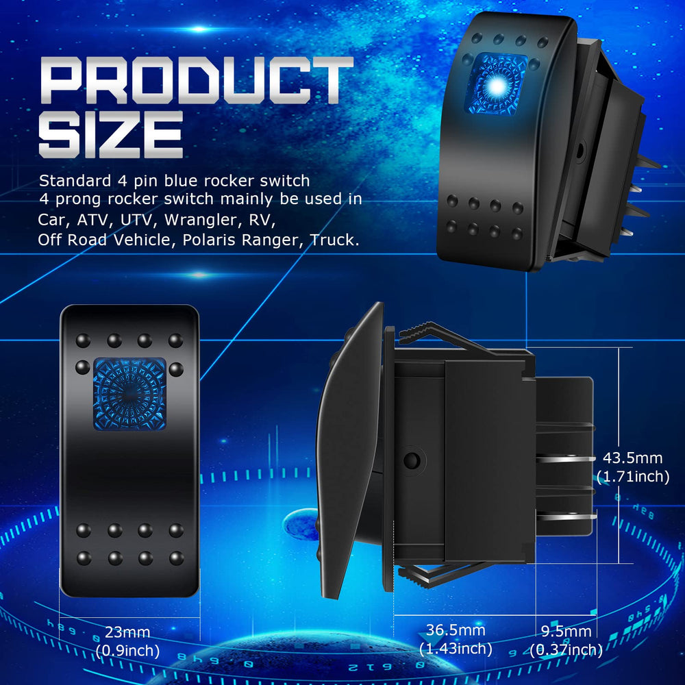 Tallew marine rocker switch close-up showing waterproof housing