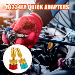 Tallew red high-side R1234YF quick coupler prepared for secure linking
