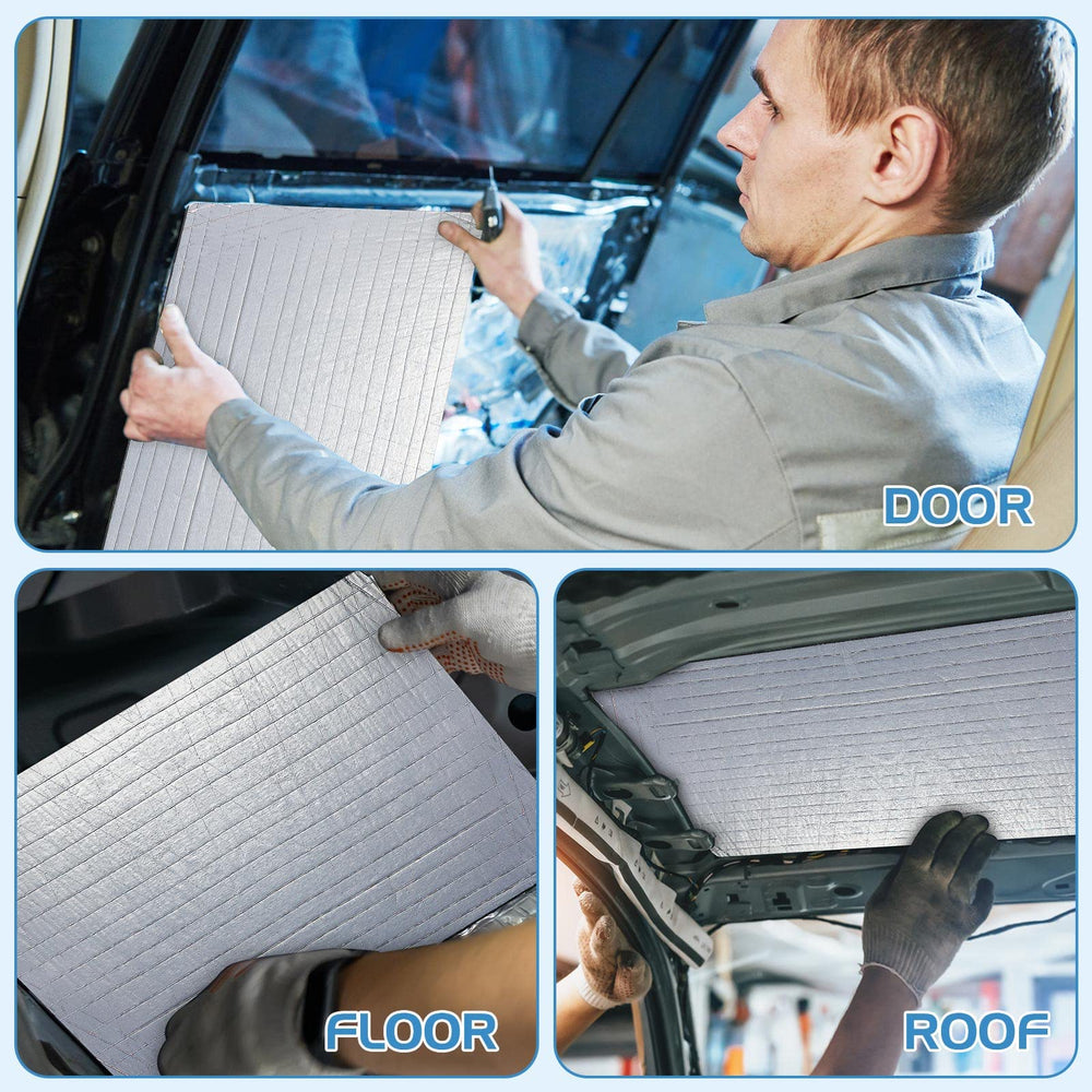 Tallew sound-deadening roller in use ensures smooth, even adhesion