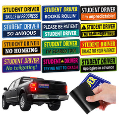 Tallew student driver magnet with colorful designs for easy visibility and learner safety.