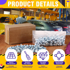 Tandefio rustproof license screws in silver finish