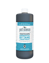 TankTechsRx probiotic RV tank treatment bottle for odor control and sludge reduction.