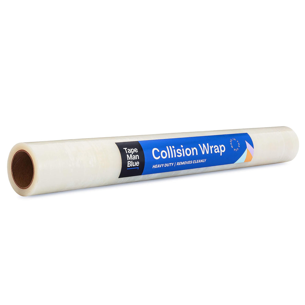 TapeManBlue crash wrap 36in x 100ft clear for damaged vehicles