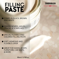 Tarrago leather filler applied with roller to smooth cracks