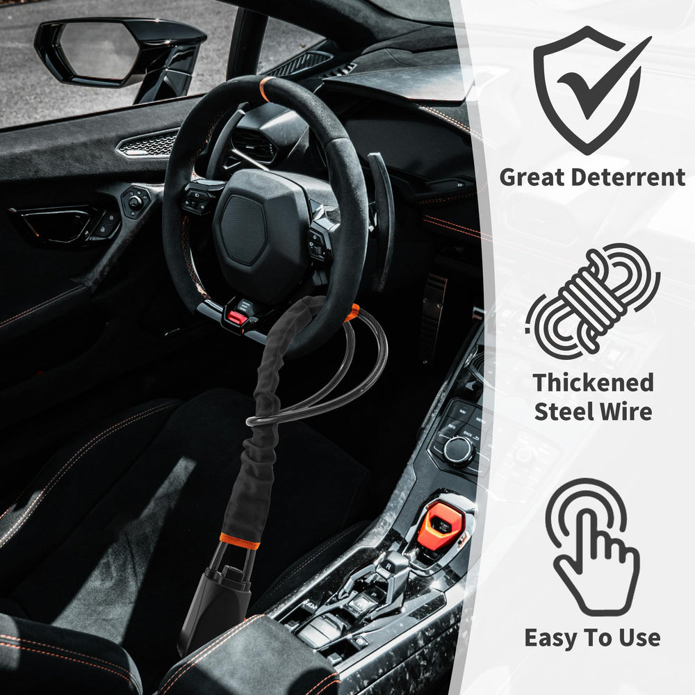 TaShow PVC-coated braided steel protects the steering wheel from wear.