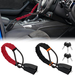 TaShow steering lock 2-pack installed on a wheel for immediate security deterrence.