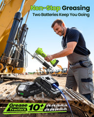 TaskStar grease gun ergonomic grip provides comfortable use.