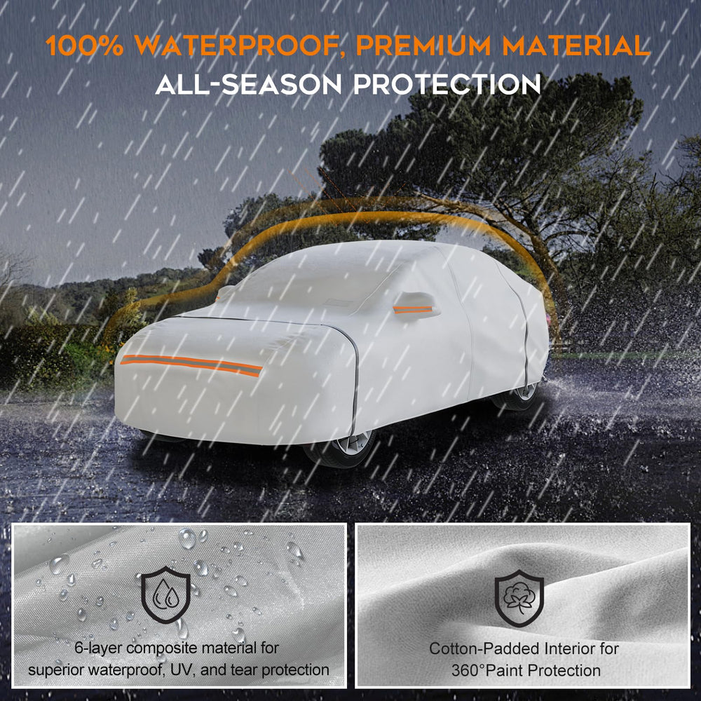 TATATOO car cover windproof hooks secure a snug fit