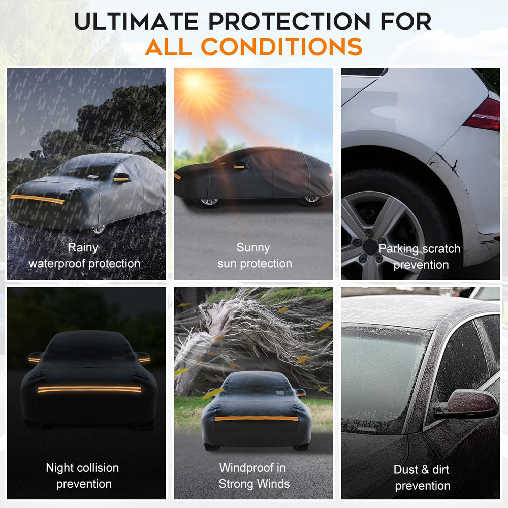 TATATOO sedan car cover folded for compact storage and portability