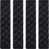 Tatuo 4-pack seat belt pads in black offer soft shoulder comfort during drives.