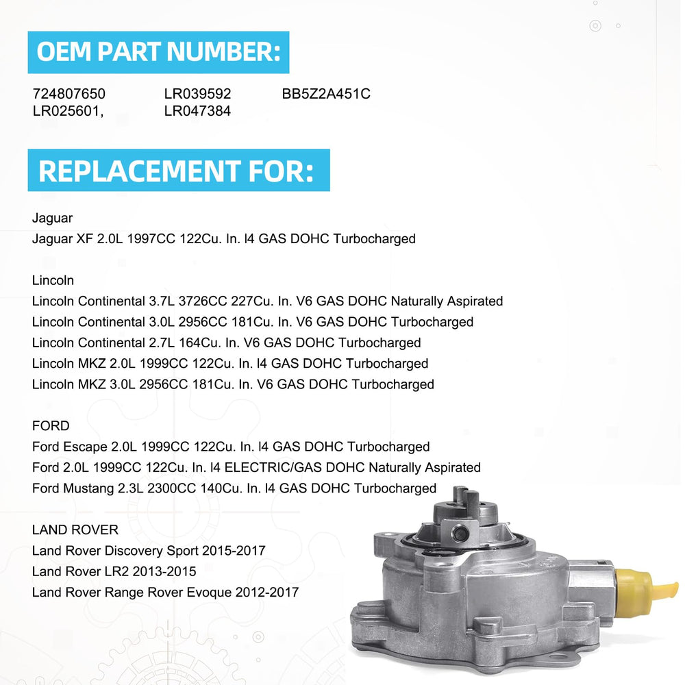 TAUTO brake booster vacuum pump assembly ready for service.
