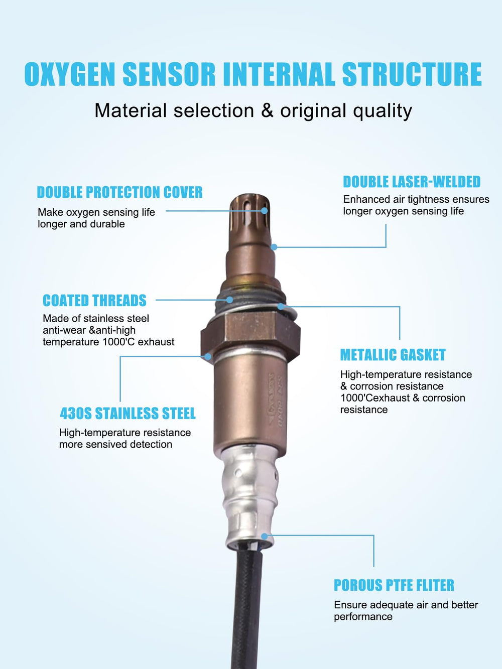 TAUTOY oxygen sensor kit 2pcs for Honda Accord 2.4L enables complete replacement