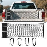TAUYANG cargo net in a Dodge Ram bed securing gear during travel