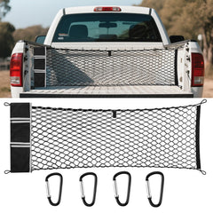 TAUYANG cargo net in a Dodge Ram bed securing gear during travel