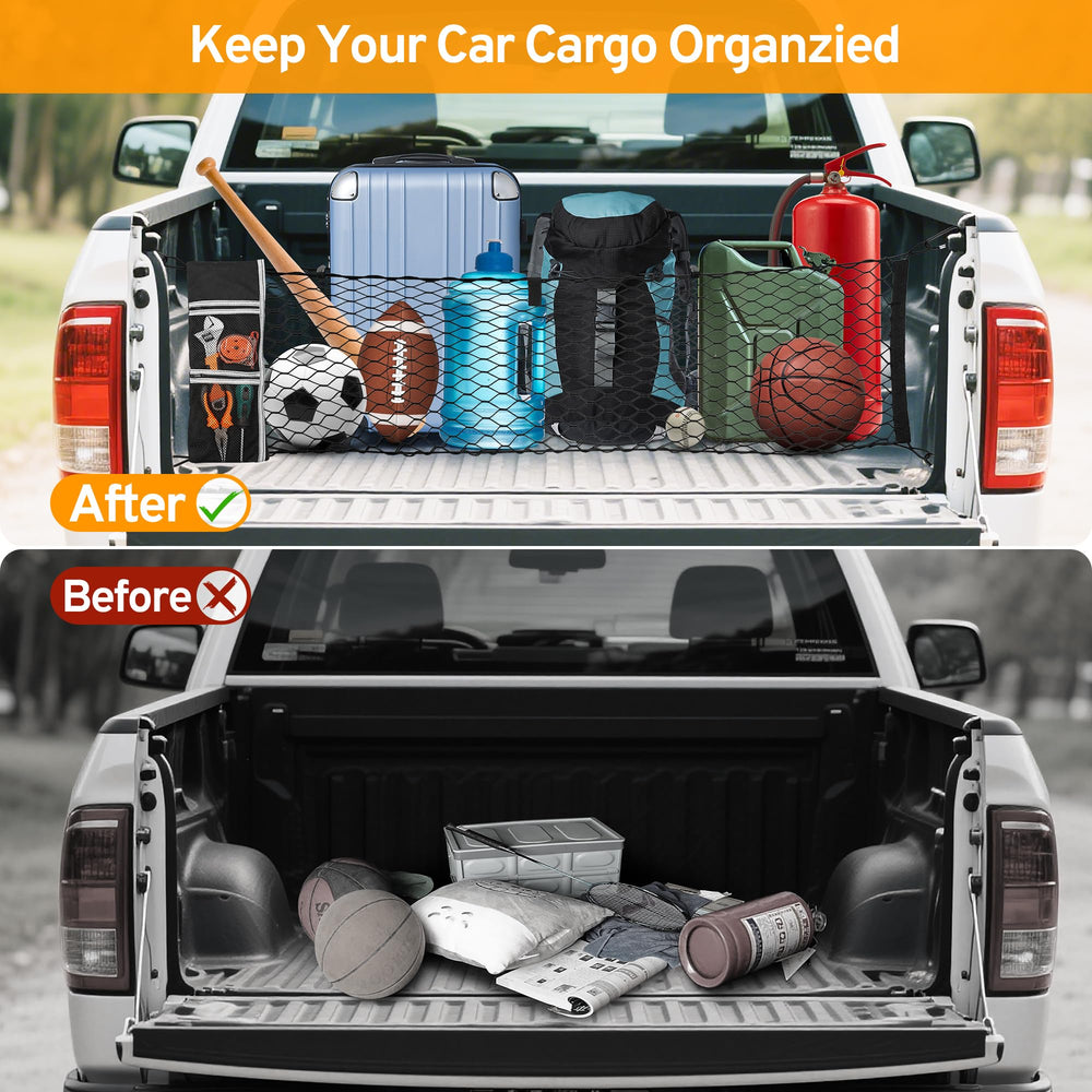 TAUYANG cargo net with reverse hooks for easy closure inside the bed