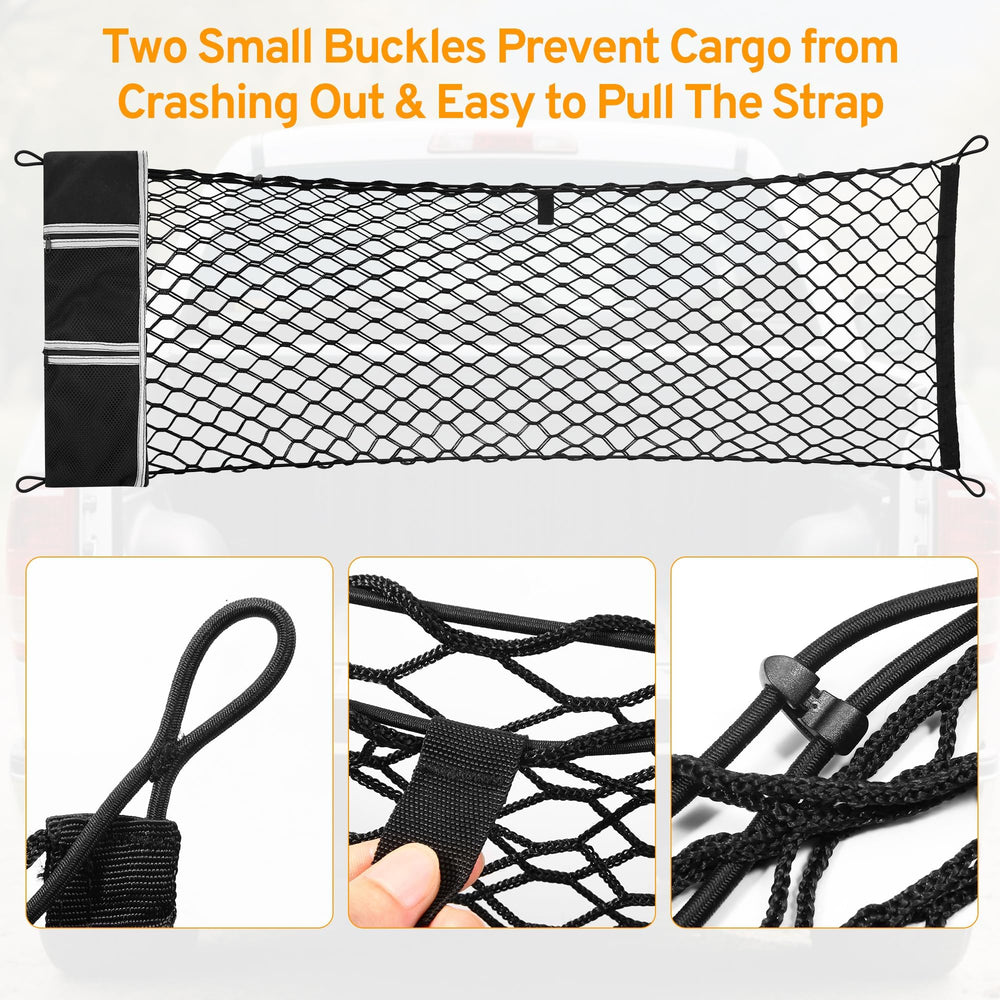 TAUYANG cargo net attaches to bed mounting points for quick installation