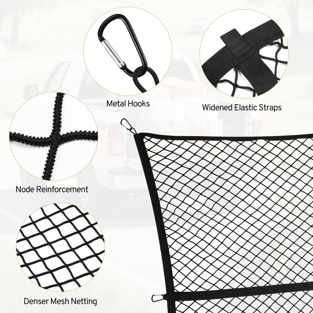 TAUYANG cargo net stabilizes items on pickup bed to reduce movement