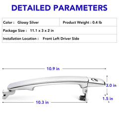 TAYATUO front-left chrome door handle detail highlights durable construction and authentic look