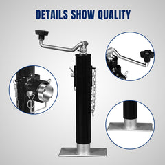 TCE ATR39003U trailer jack ready for mobile maneuvering on a boat trailer