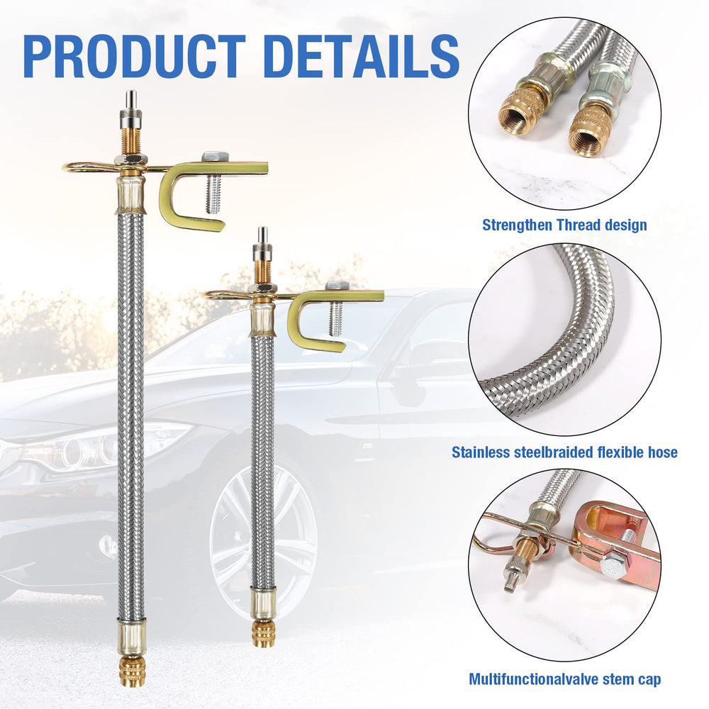 tchrules dual valve extension 71-inch enables convenient RV and truck tire filling