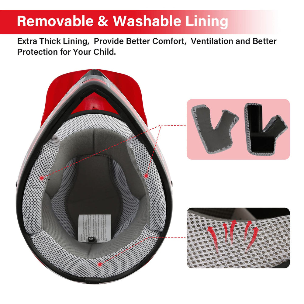 TCMT Youth Dirt Bike Helmet Goggles; protective eyewear for off-road visibility.