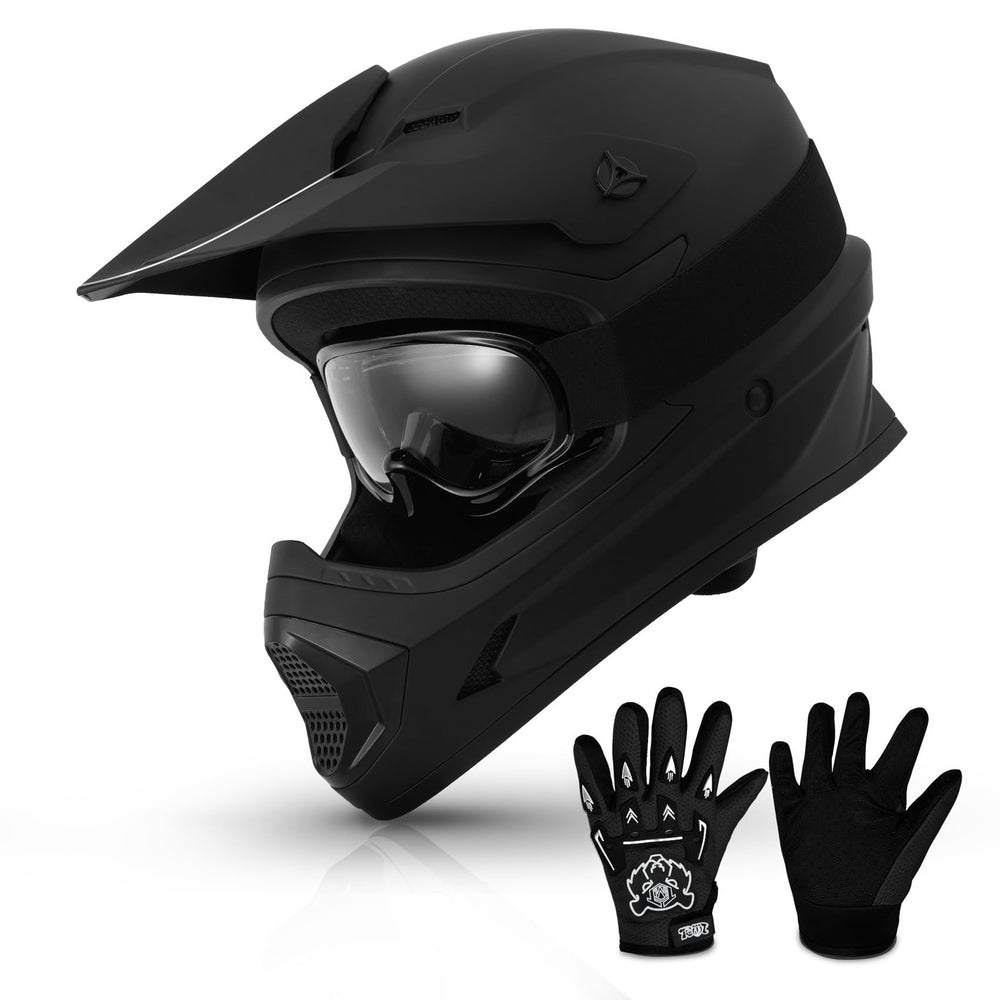 TCMT Youth Dirt Bike Helmet front view showing DOT protection for off-road riding